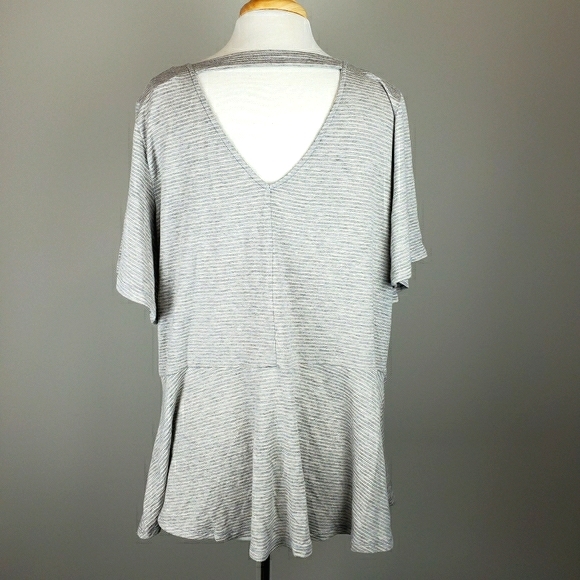 NWT Lane Bryant Striped Peplum Top - Picture 4 of 7